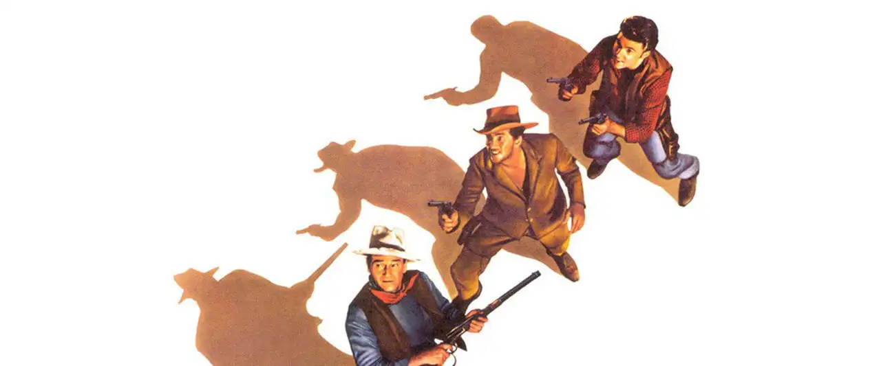 Rio Bravo - Ils se sont battu dos à dos... Pas de quartier donné... Pas de quartier demandé... Pas d'entrée... Pas de sortie... de Rio Bravo – image d’arrière-plan