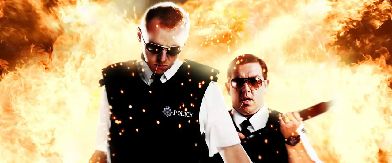 Hot Fuzz - Ils sont forts, armés et chauds comme la braise… Mais personne n'a besoin d'eux ! – image d’arrière-plan