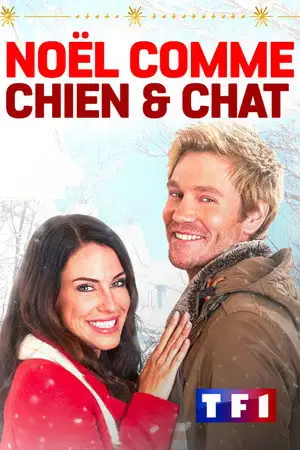 Noël comme chien et chat - Trop près pour Noël. – affiche