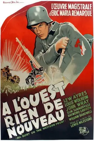 À l'ouest, rien de nouveau - Ils sont partis à la guerre en tant que garçons pour ne jamais revenir en tant qu'hommes. – affiche
